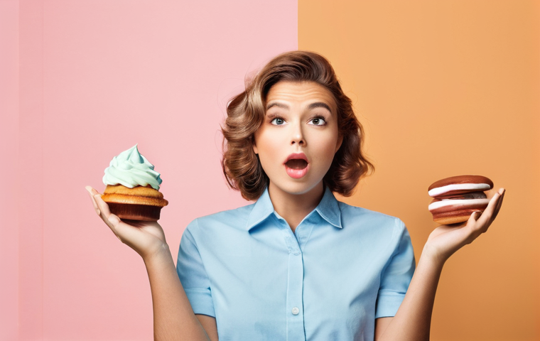 고열량 제과 제품 - Here are three detailed image prompts for image generation, in English, reflecting the content provi...