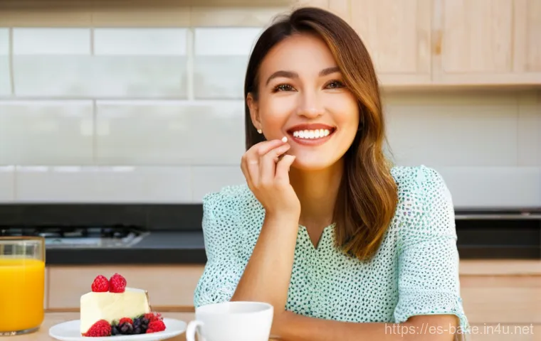 슈퍼푸드가 포함된 제과 제품 - **Prompt 1:** A close-up shot of a radiant woman in her late 20s, with a genuine smile, delicately t...