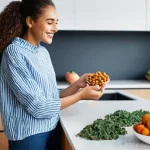 Home 13 과자 제조 공장 투자 트렌드 - **Prompt 1: Healthy and Functional Plant-Based Snack**
"A bright, naturally lit scene featuring ...