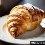 Home 12 프랑스식 제과 제품 - **Golden Croissant, Parisian Morning:** A photorealistic image of a perfectly baked golden-brown cro...
