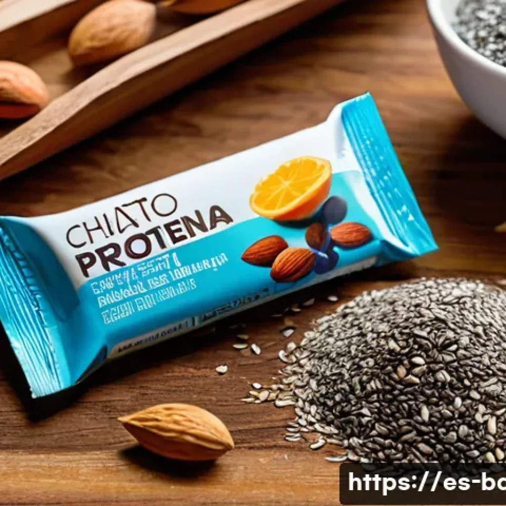 에너지바 제품 비교 - A vibrant, close-up image of a high-protein energy bar on a rustic wooden surface, featuring visible...